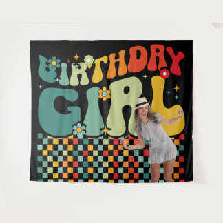 Birthday Girl 90s Star Shot Backdrop Wandteppich