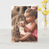 Birthday Girl Admiring a Seashell Karte (Gelbe Blume)