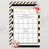 Birthday Girl Bingo Game (Vorne/Hinten)