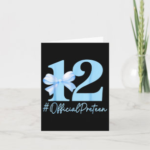 Birthday Girl Blue Coquette Bow 12 Jahre Altes Off Karte