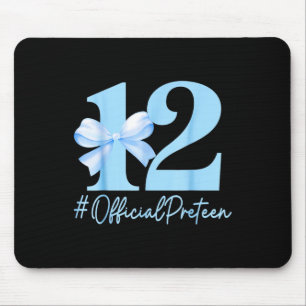 Birthday Girl Blue Coquette Bow 12 Jahre Altes Off Mousepad