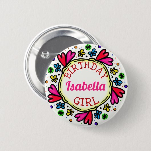 Birthday Girl Button (Vorne & Hinten)