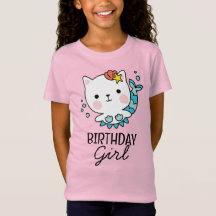 Birthday Girl | Cat Mermaid Birthday T - Shirt