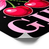 Birthday Girl Coquette Bow Cherry Birthday Girls W Poster (Ecke)