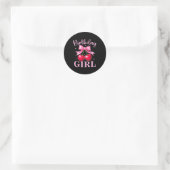 Birthday Girl Coquette Bow Cherry Birthday Girls W Runder Aufkleber (Tasche)