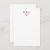 Birthday Girl Dankeskarte (Vorne/Hinten)