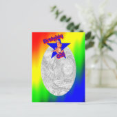 Birthday Girl Dinosaur Niedliches Foto Postcard Postkarte (Stehend Vorderseite)