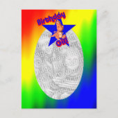 Birthday Girl Dinosaur Niedliches Foto Postcard Postkarte (Vorderseite)