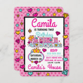 Birthday Girl Doll | Gebrauchsmuster Einladung (Vorne/Hinten)