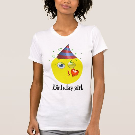 Birthday Girl Emoji T-Shirt (Vorderseite)