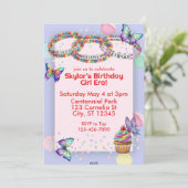 Birthday Girl Era, Friendship Bracelet Birthday Einladung (Stehend Vorderseite)