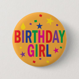 Birthday Girl - farbige Schaltfläche Button