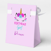 Birthday Girl Favor Box mit Unicorn Geschenkschachtel (Rückseite)
