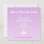 Birthday Girl Foto Winter Onederland Einladung (Rückseite)