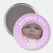 Birthday Girl Foto Winter Onederland Magnet (Vorderseite/Rückseite)