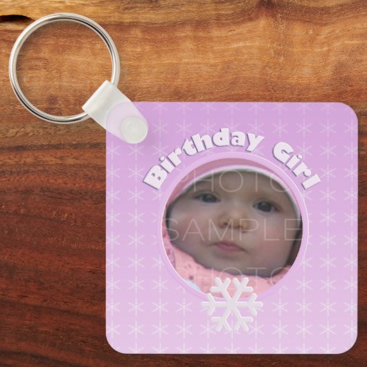 Birthday Girl Foto Winter Onederland Schlüsselanhänger (Vorderseite)