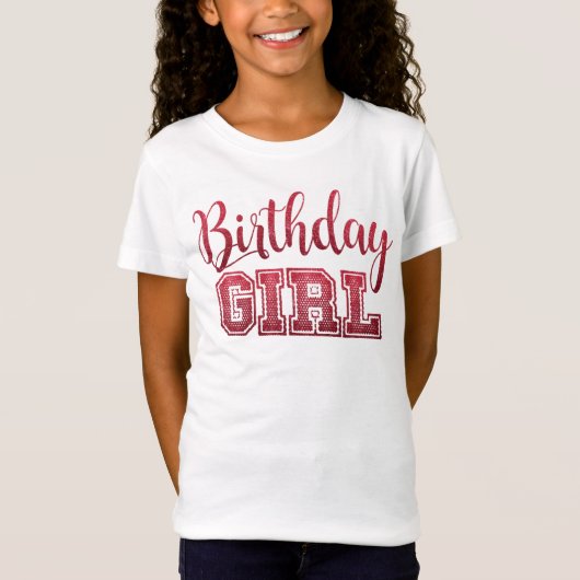 Birthday Girl Glitzer T-Shirt (Vorderseite)