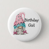 Birthday Girl Gnome Button (Vorderseite)