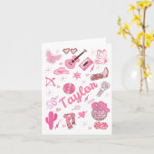 Birthday Girl Groovy Taylor Vorname Personalize Karte (Gelbe Blume)