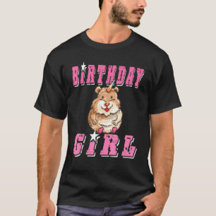 Birthday Girl Hamster Unicorn 8-Bit Pixel Girl T-Shirt