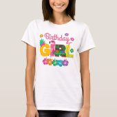 Birthday Girl Hawaiian Luau Summer T-Shirt (Vorderseite)