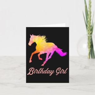 Birthday Girl Horse Lovers Watercolor Ri Karte
