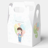 Birthday Girl in Overalls Brünett Geschenkschachtel (Geöffnet)