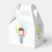 Birthday Girl in Overalls Brünett Geschenkschachtel (Vorderseite)