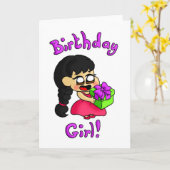 Birthday Girl Karte (Gelbe Blume)