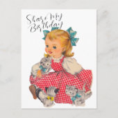 BIRTHDAY GIRL KITTENS | Postkarte (Vorderseite)