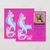 Birthday Girl Mermaid Thema Einladung (Vorne/Hinten)