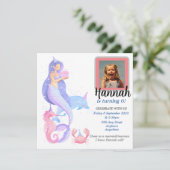 Birthday Girl Mermaid Thema Einladung (Stehend Vorderseite)