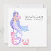 Birthday Girl Mermaid Thema Einladung (Rückseite)