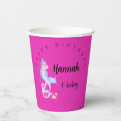 Birthday Girl Mermaid Thema Pappbecher (Rückseite)