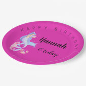 Birthday Girl Mermaid Thema Pappteller (Schrägansicht)