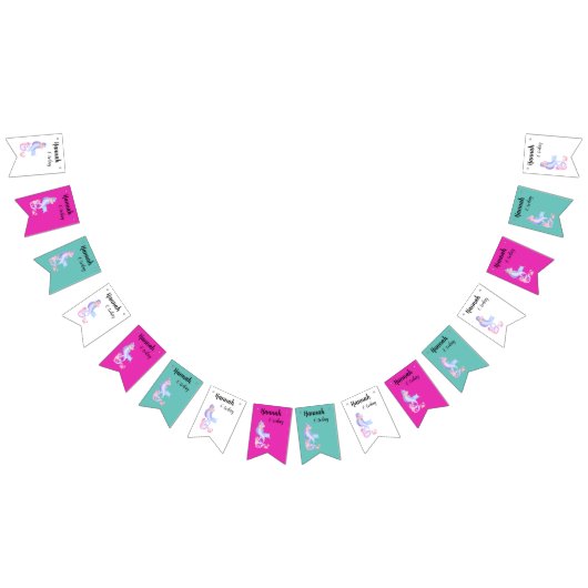 Birthday Girl Mermaid Thema Wimpelkette (Alle)