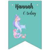 Birthday Girl Mermaid Thema Wimpelkette (Dritte Fahne)