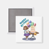 Birthday Girl mit Balloons und Cake Magnet (Vorderseite/Rückseite)