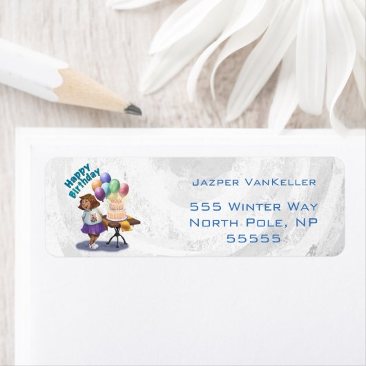 Birthday Girl mit Kuchen und Balloons (Insitu)