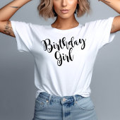 Birthday Girl Modern Black Script Frauen Tri-Blend Shirt