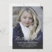 Birthday Girl Modern Calligraphy Birthday Einladung (Vorderseite)