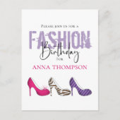Birthday Girl Modern Fashion Shoes Einladung Postkarte (Vorderseite)