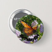 Birthday Girl Monarch Butterfly Foto Button (Vorne & Hinten)