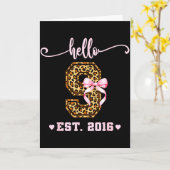 Birthday Girl Nk Coquette Bow Hello 9 Year Old Aes Karte (Gelbe Blume)