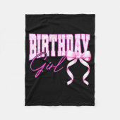 Birthday Girl Nk Toile Coquette Bow Birthday Party Fleecedecke (Vorderseite)