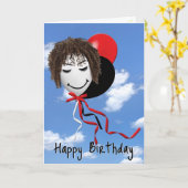 Birthday Girl On Party Ballon Karte (Gelbe Blume)