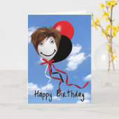 Birthday Girl On Party Ballon Karte (Gelbe Blume)