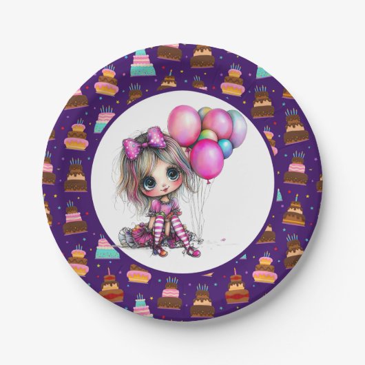 Birthday Girl Pappteller (Vorderseite)