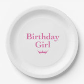 Birthday Girl Pappteller (Vorderseite)