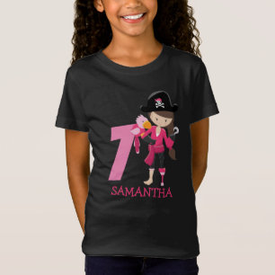 Birthday GIRL ParrotParty Pirate 7. Name T - Shirt